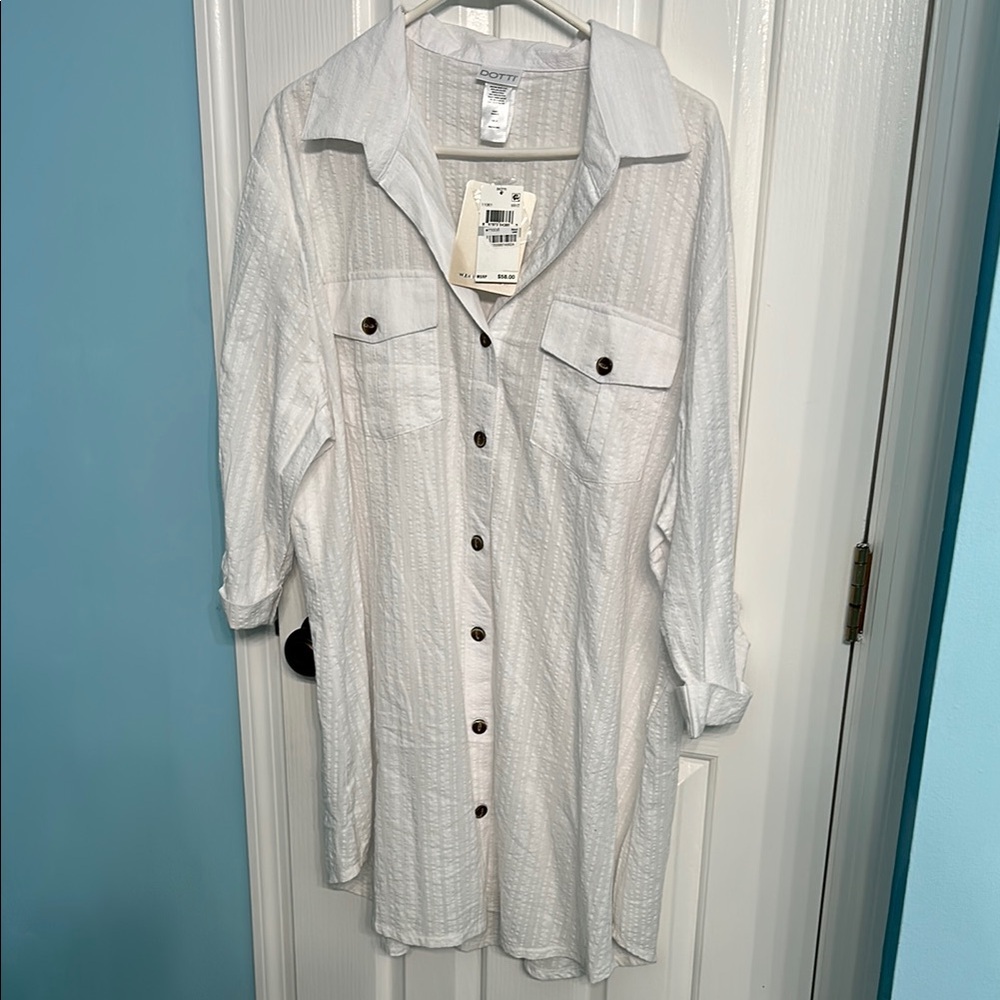 White long shirt cover up